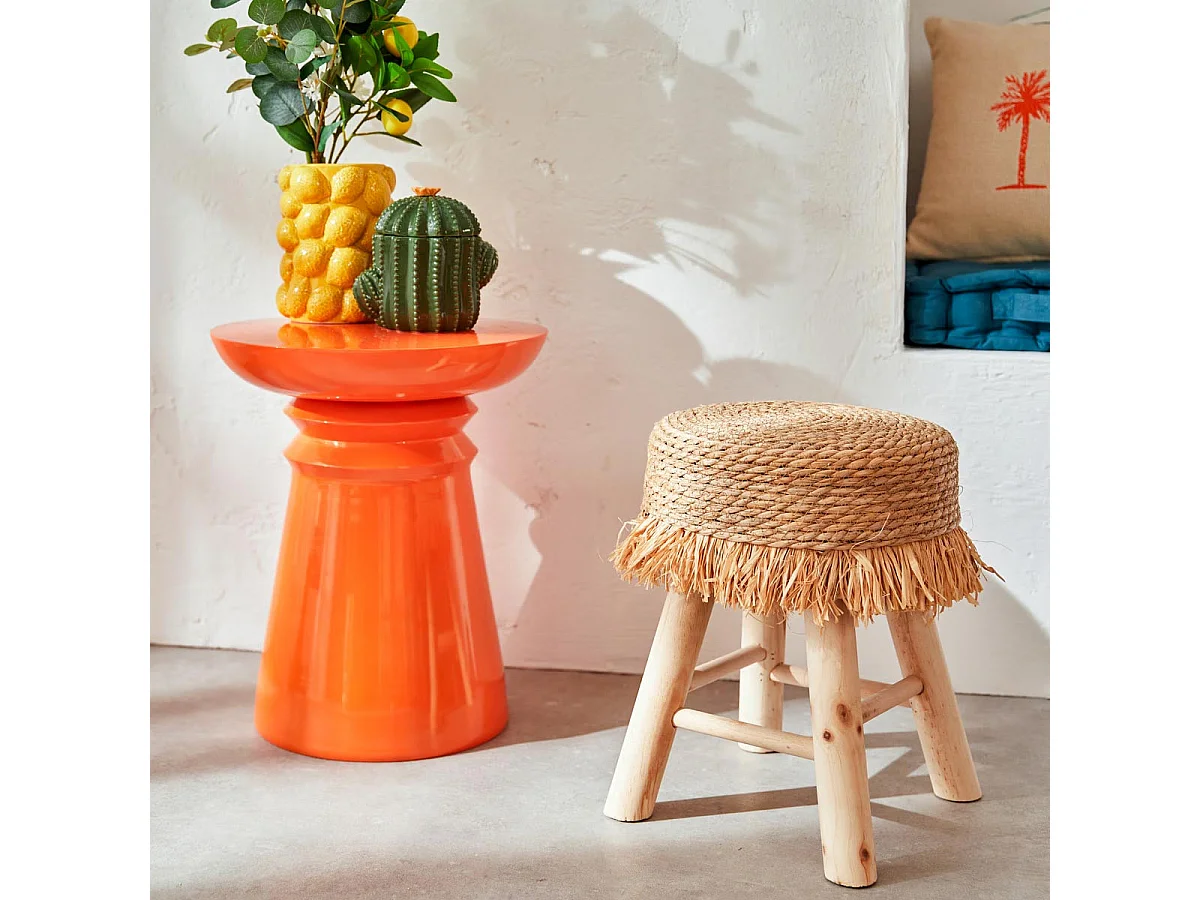 Tabouret d'Appoint Rond "Gimpo" 40cm Naturel