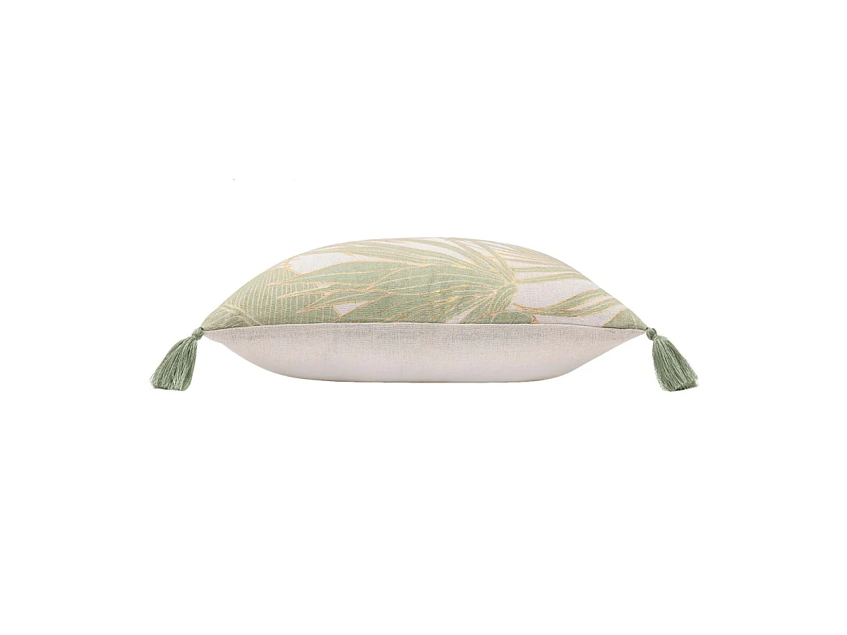 Coussin Déco à Pompons "Alanis" 45x45cm Vert