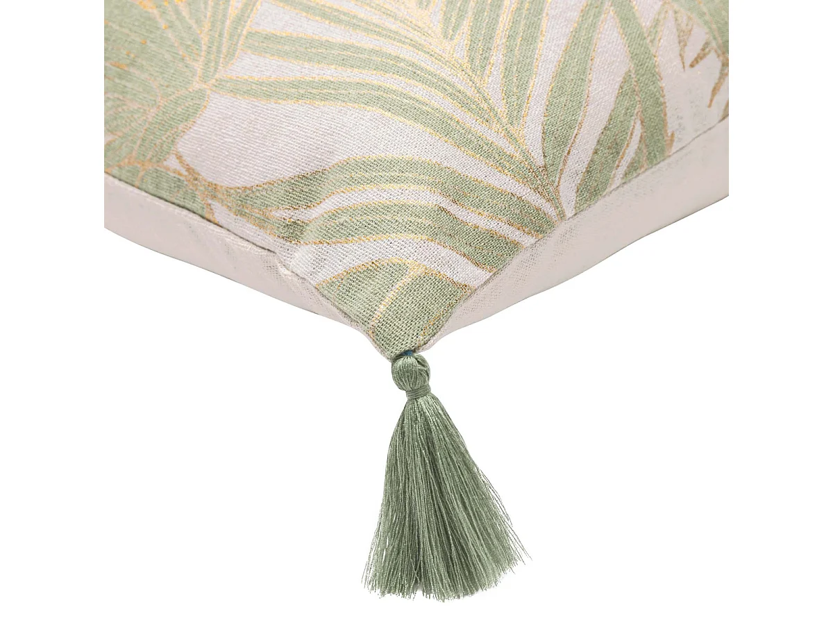 Coussin Déco à Pompons "Alanis" 45x45cm Vert