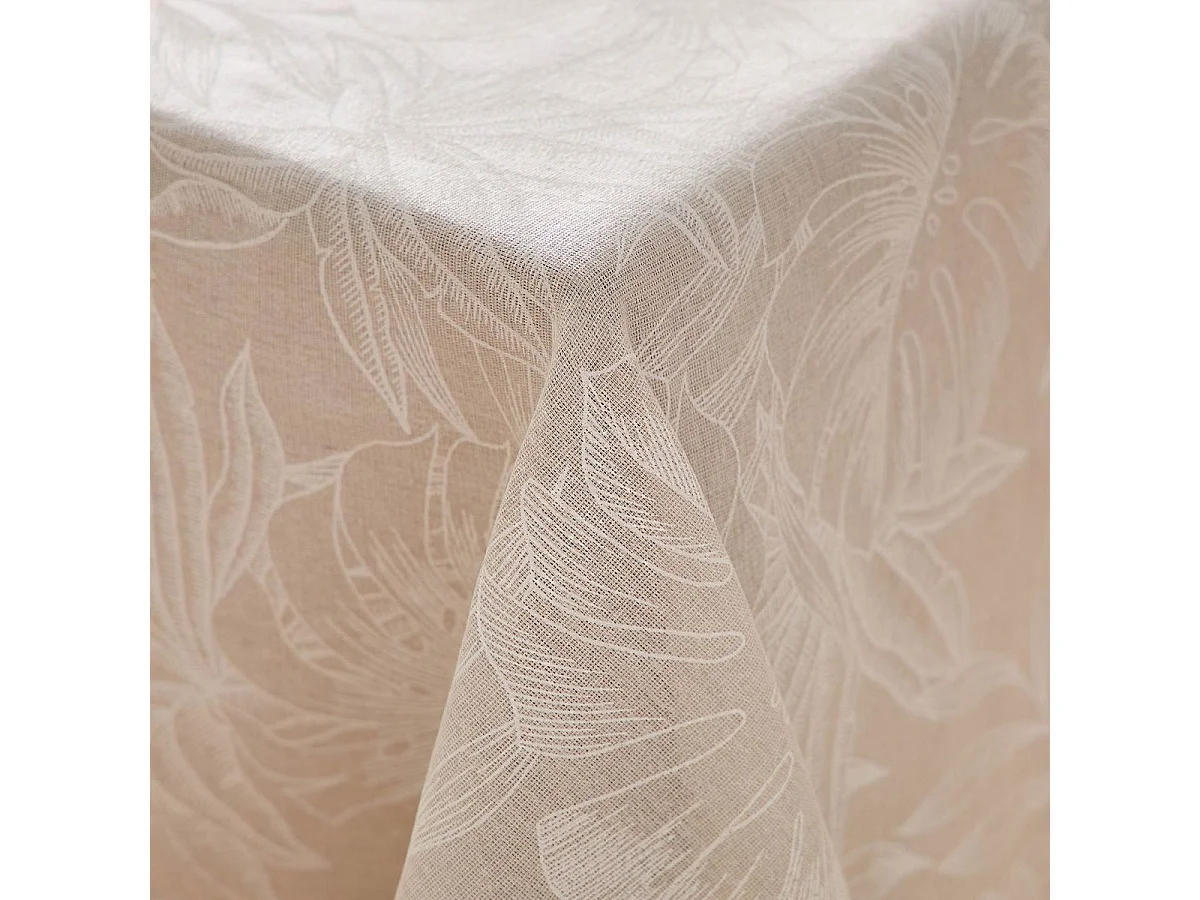 Nappe Antitache Imprimé "Lorenza" 140x240cm Naturel