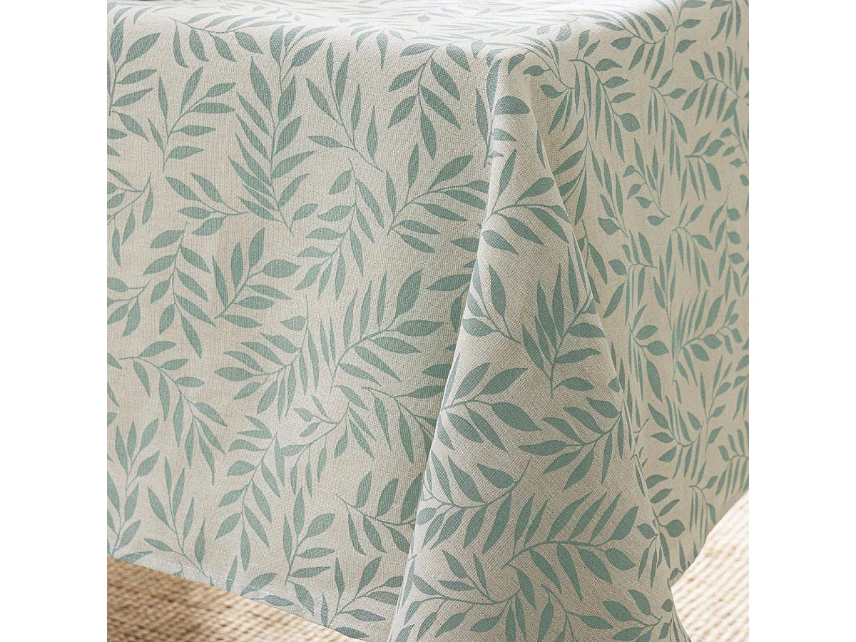 Nappe Antitache Imprimé "Naya" 140x240cm Vert Sauge