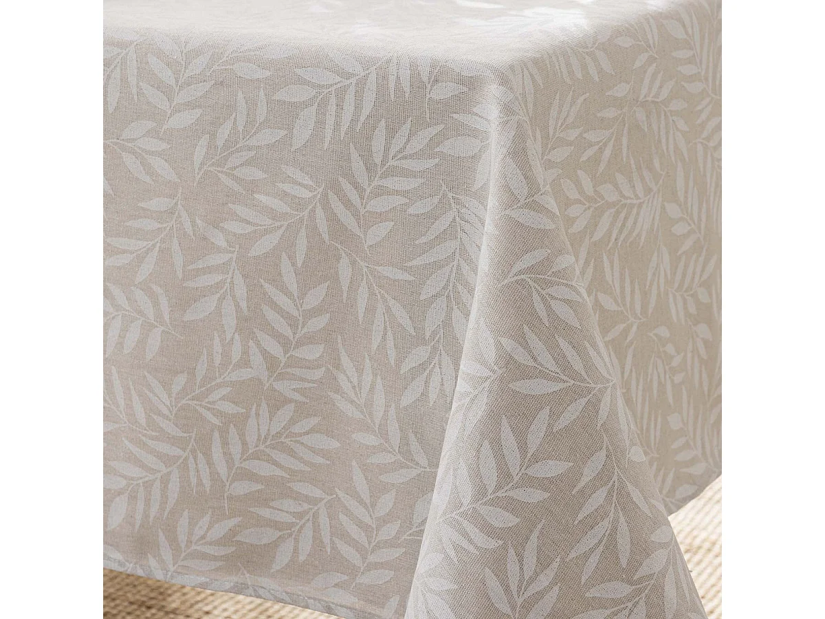 Nappe Antitache Imprimé "Naya" 140x240cm Naturel