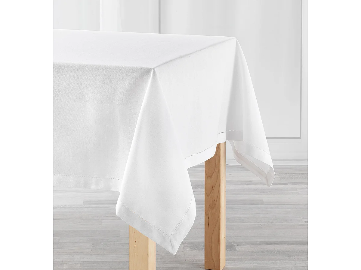 Nappe de Table Uni "Charline" 140x240cm Blanc