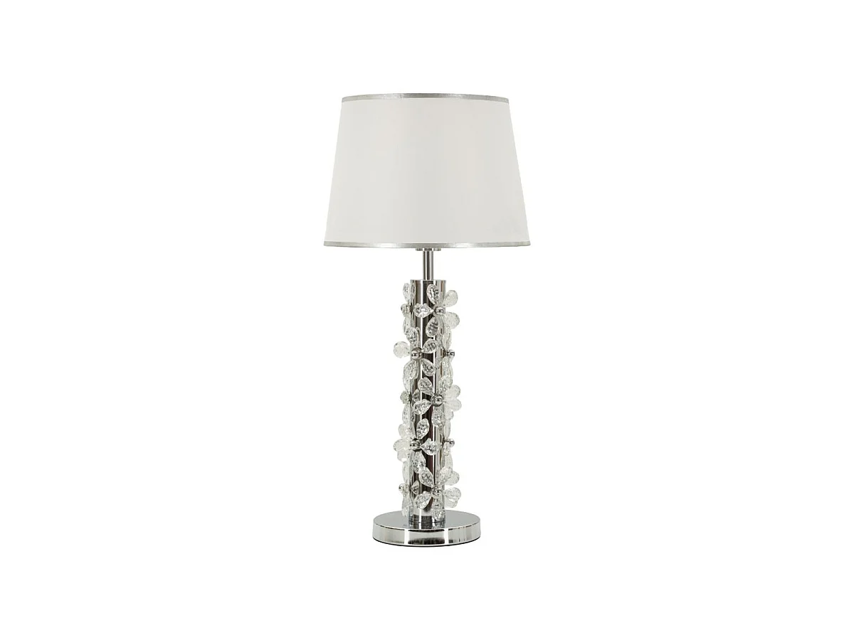 Lampe à Poser Design "Silver Flower" 74cm Argent