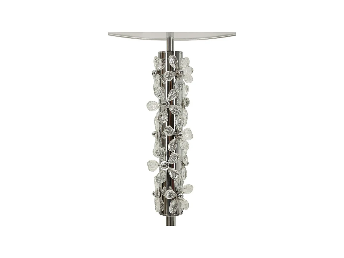 Lampe à Poser Design "Silver Flower" 74cm Argent