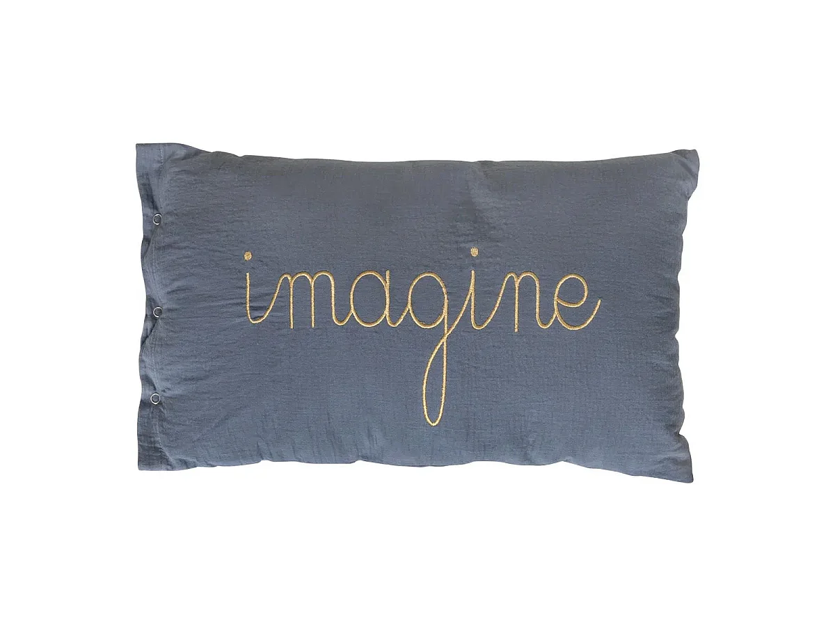 Coussin Déco "Lili" 30x50cm Bleu Gris