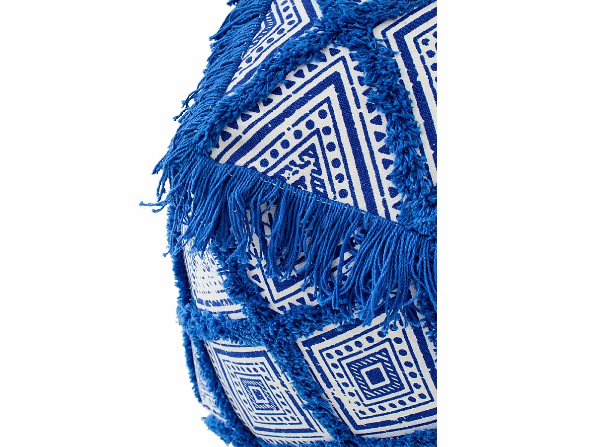 Pouf en Coton "Oriental" 45cm Bleu