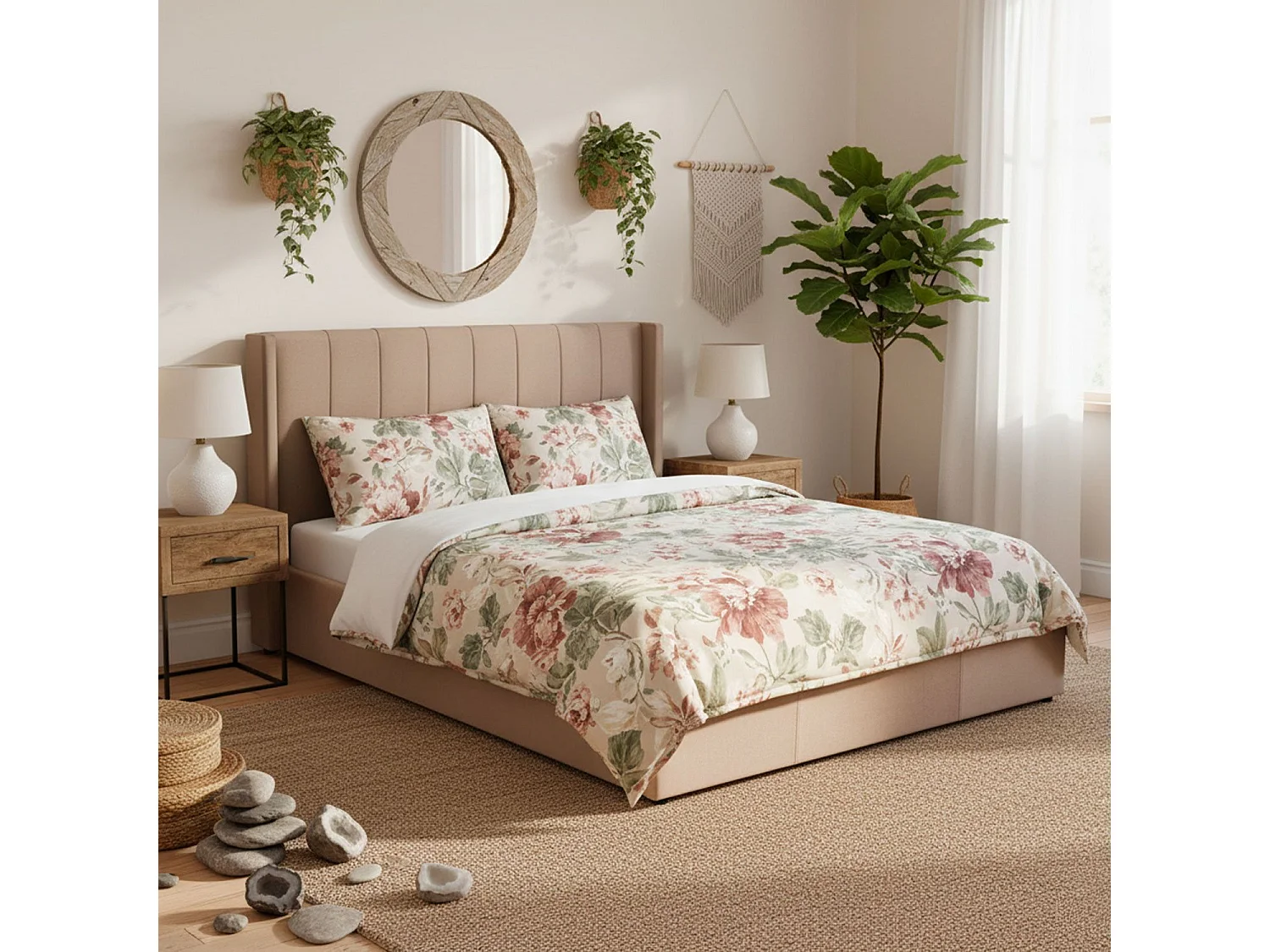 Pack Lit-coffre Magorial + Matelas Bedream 180x200cm Velours Taupe