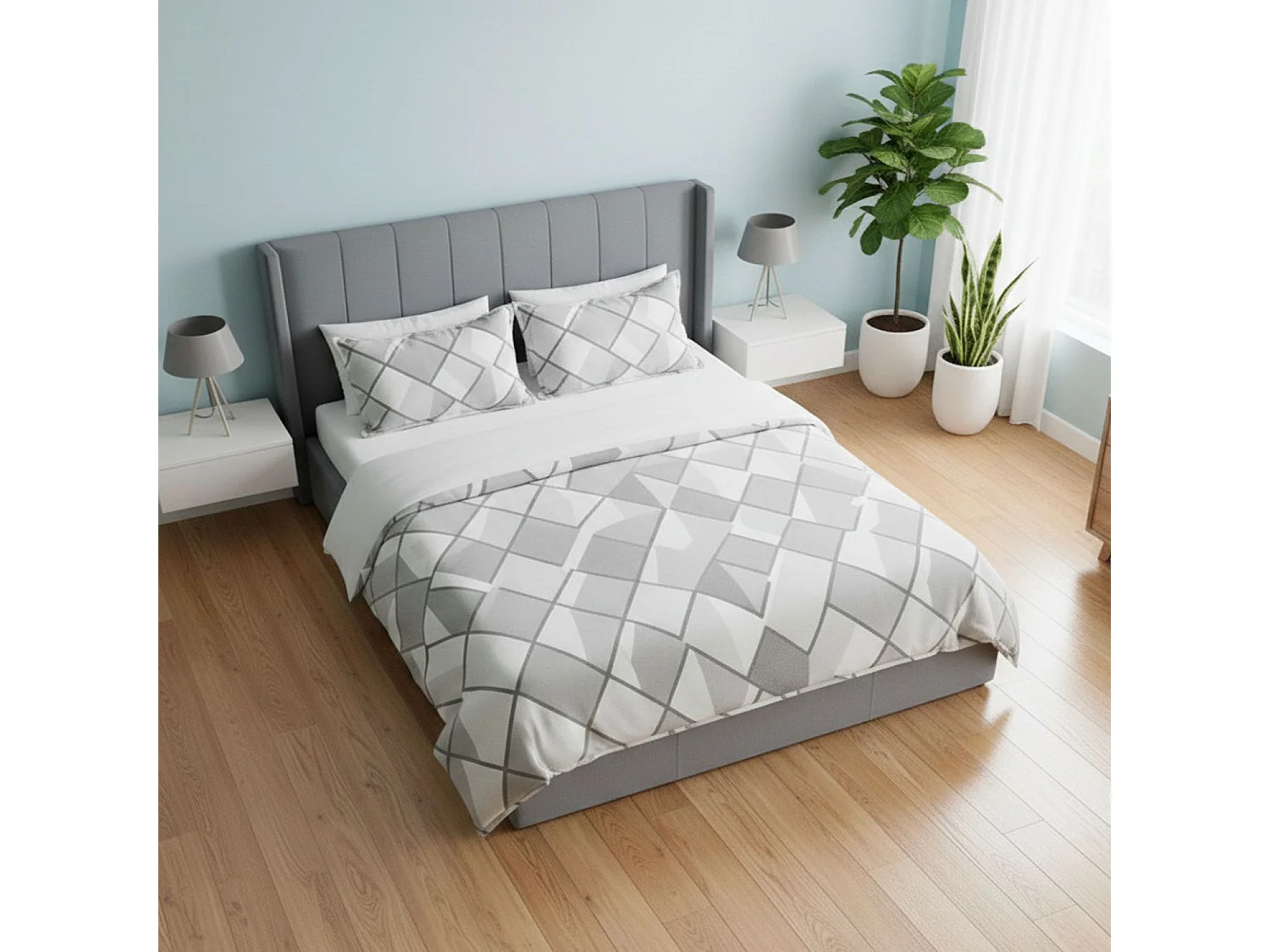 Pack Lit-coffre Magorial + Matelas Bedream 180x200cm Velours Gris