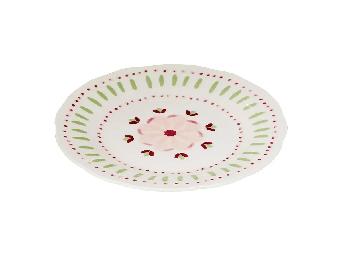 Lot de 6 Assiettes à Dessert "Fleur de Rose" 19cm Multicolore