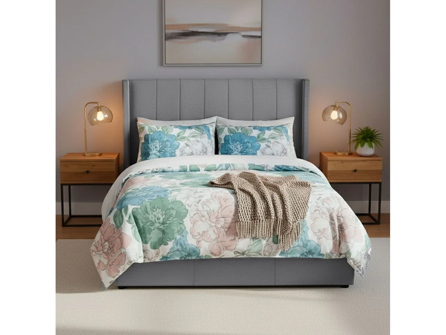 Pack Lit-coffre Magorial + Matelas Bedream 160x200cm Velours Gris