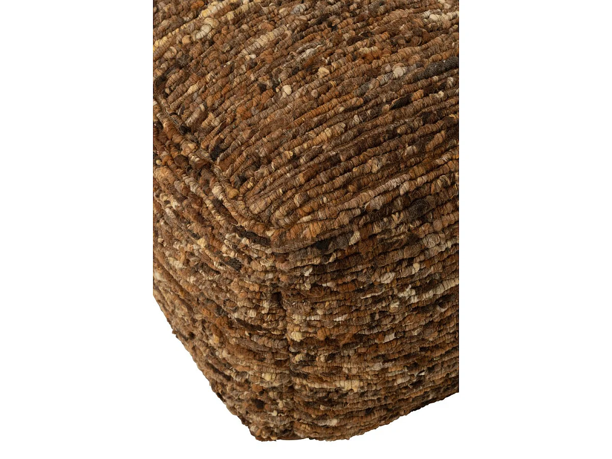Pouf Tissé en Laine "Wild" 45cm Marron
