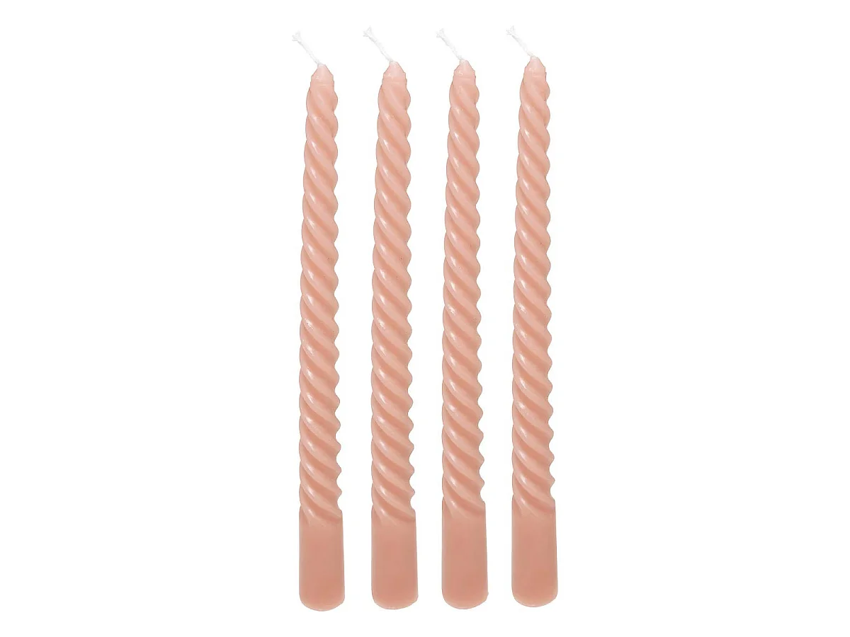 Lot de 4 Bougies Bâton "Hugo" 180g Rose