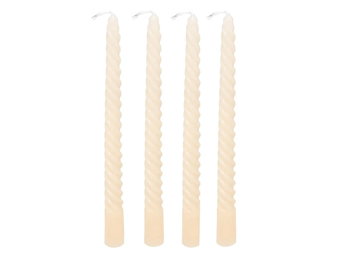 Lot de 4 Bougies Bâton "Hugo" 180g Ivoire