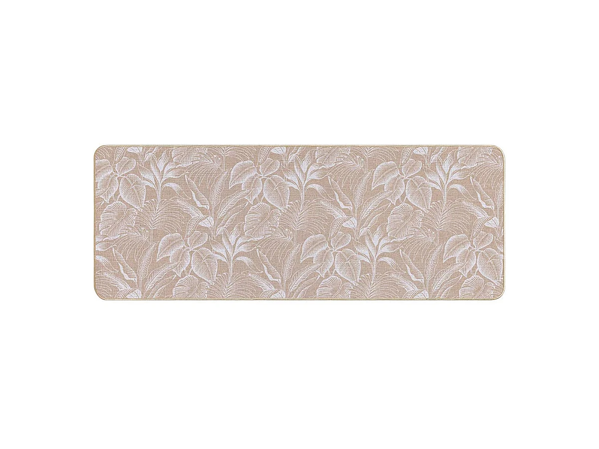 Tapis Déco Imprimé "Stylis" 45x120cm Naturel & Blanc