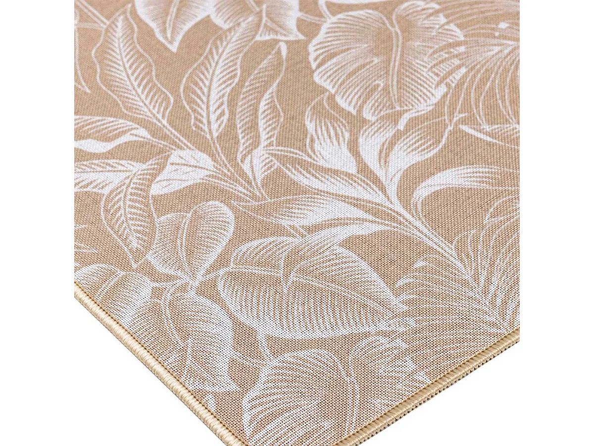 Tapis Déco Imprimé "Stylis" 45x120cm Naturel & Blanc