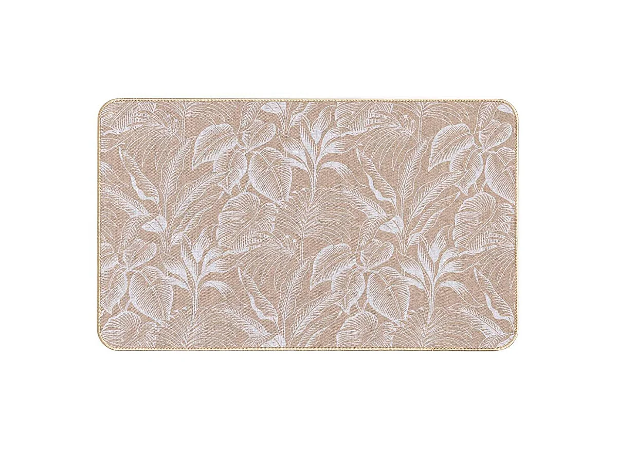 Tapis Déco Imprimé "Stylis" 45x75cm Naturel & Blanc