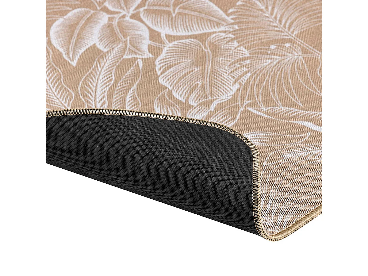Tapis Déco Imprimé "Stylis" 45x75cm Naturel & Blanc