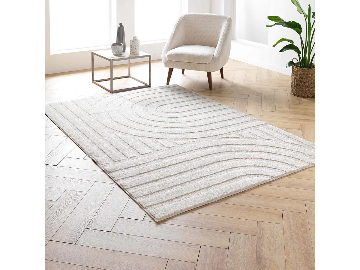 Tapis Déco en Relief "Maximus" 160x230cm Naturel