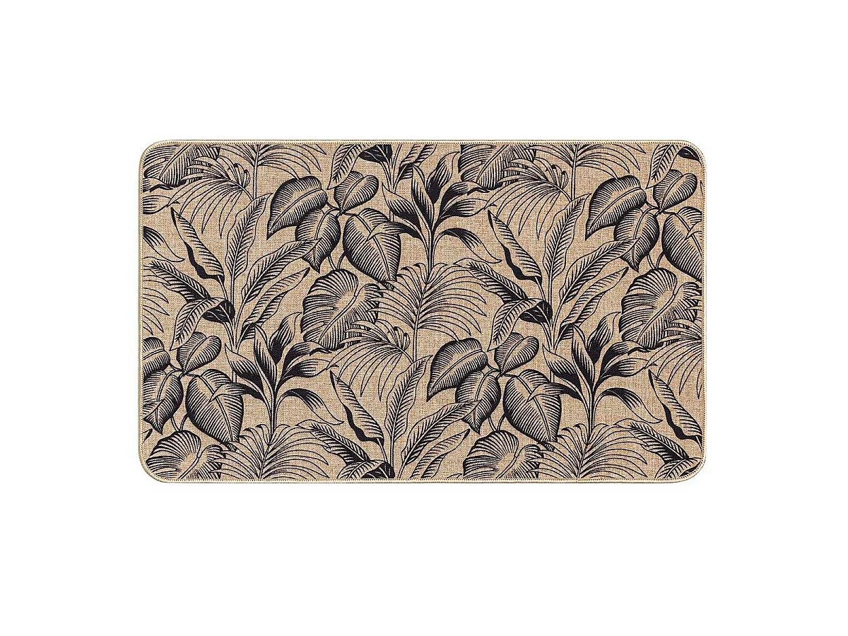 Tapis Déco Imprimé "Stylis" 45x75cm Naturel & Noir
