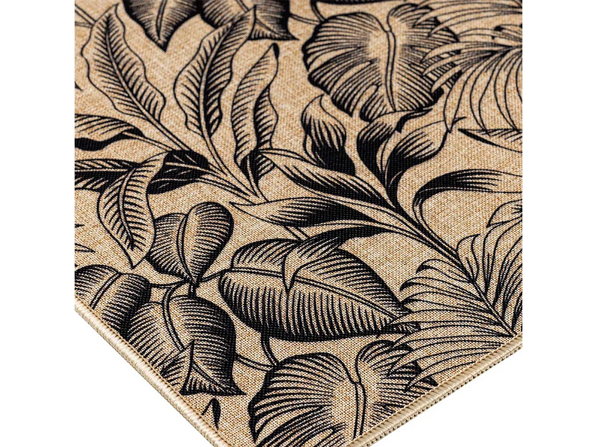 Tapis Déco Imprimé "Stylis" 45x75cm Naturel & Noir