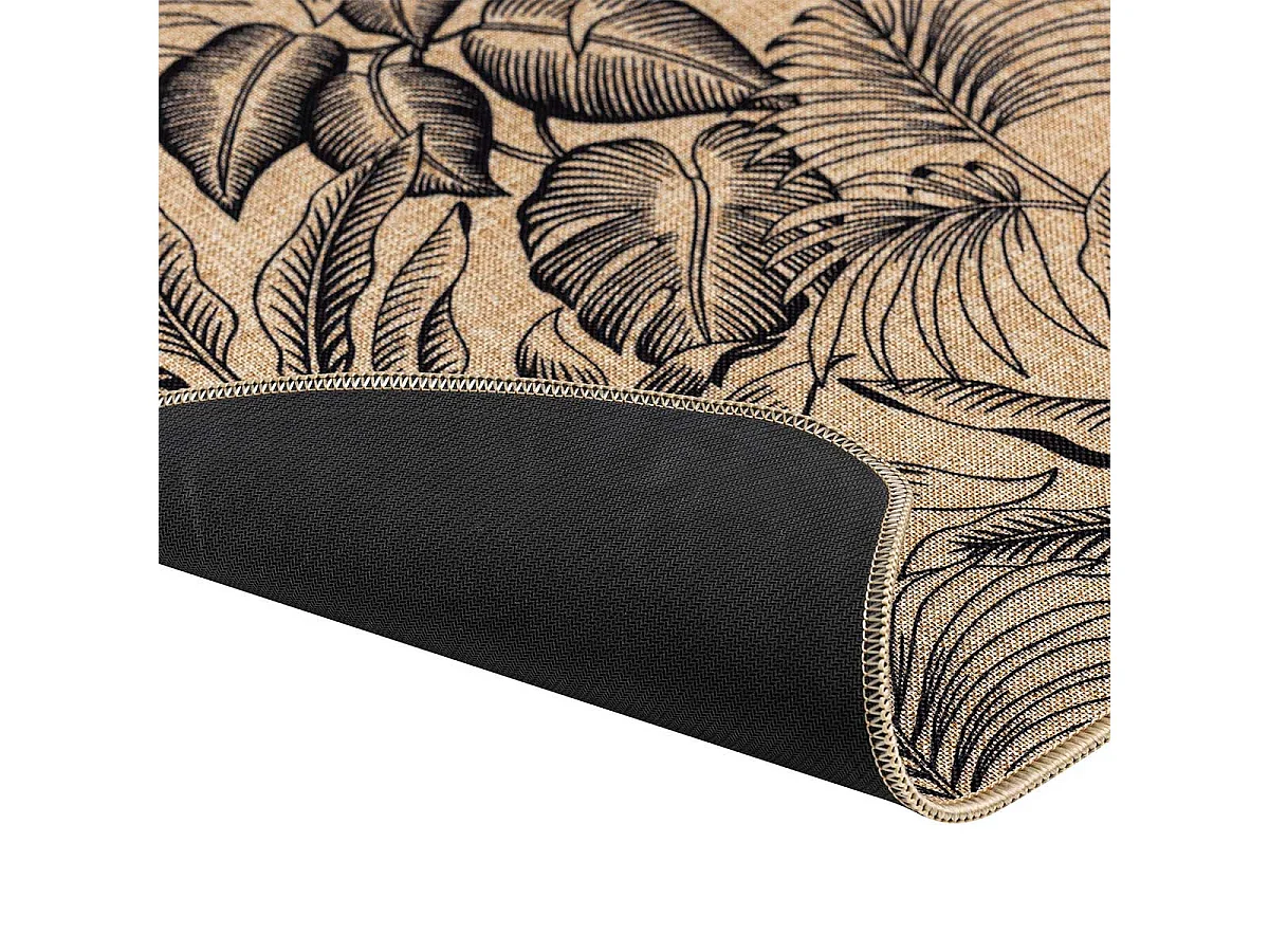 Tapis Déco Imprimé "Stylis" 45x75cm Naturel & Noir