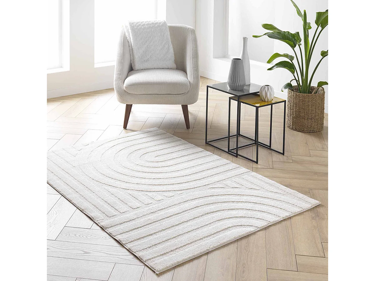 Tapis Déco en Relief "Maximus" 120x170cm Naturel