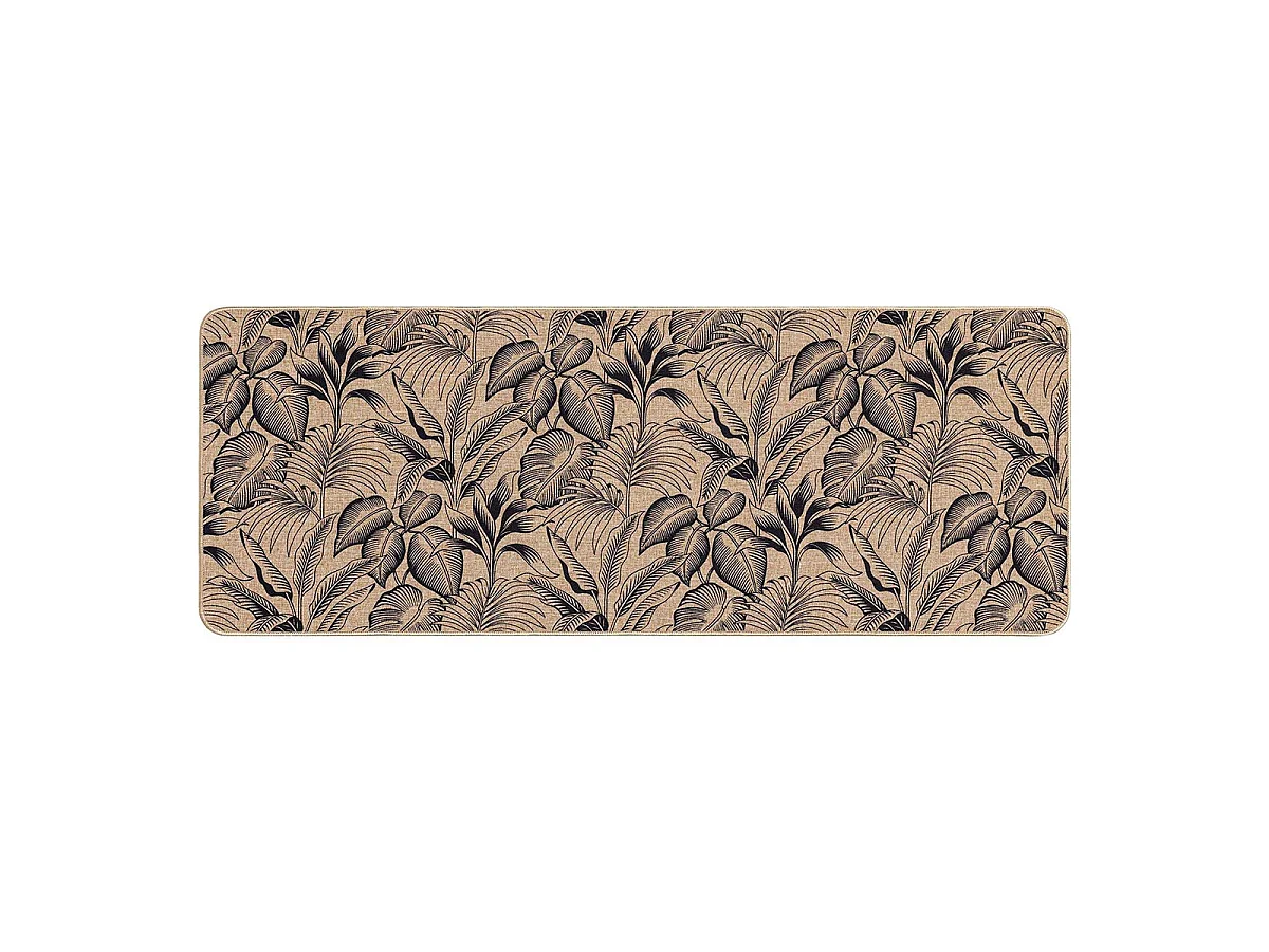 Tapis Déco Imprimé "Stylis" 45x120cm Naturel & Noir