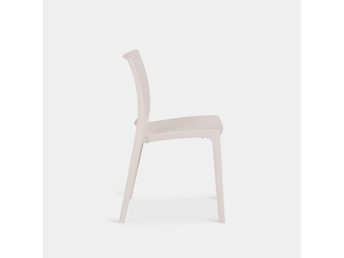 Chaise de cuisine en plastique beige 44x81 cm-Keir