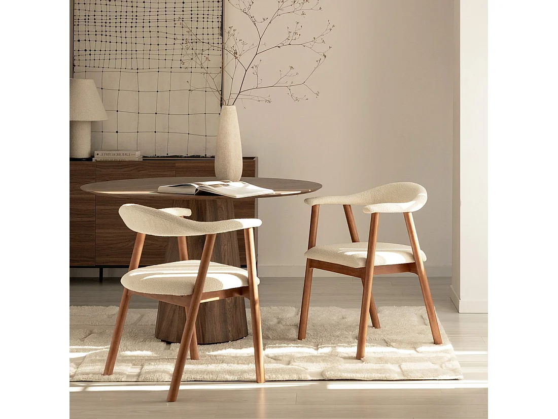 Chaise de salle à manger en bois beige 58x79 cm-Noor