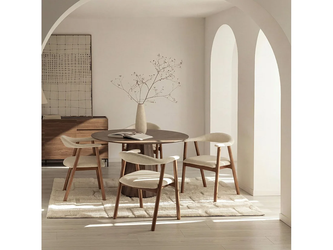 Chaise de salle à manger en bois beige 58x79 cm-Noor