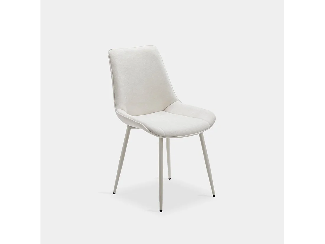 Chaise de salle à manger en tissu beige 50x86 cm-Niro
