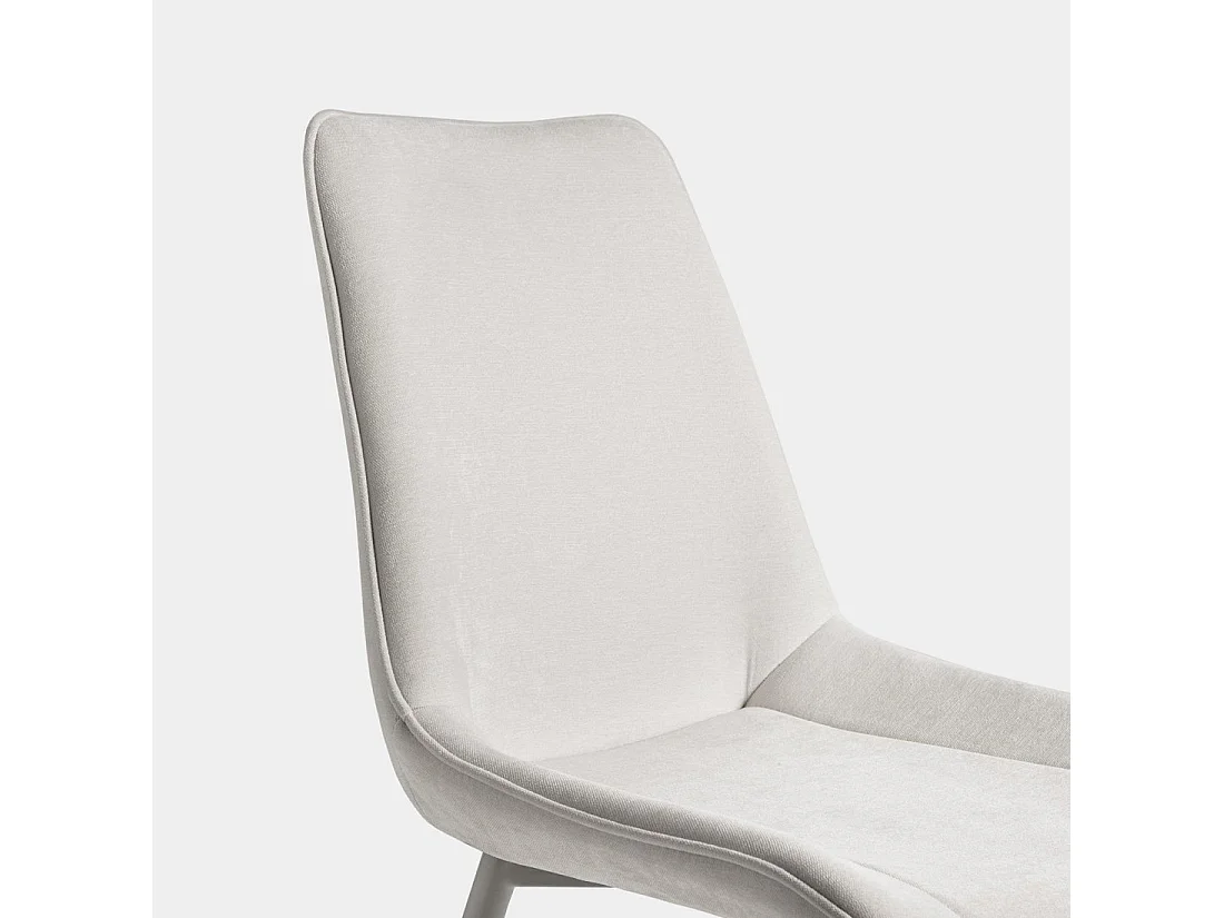 Chaise de salle à manger en tissu beige 50x86 cm-Niro