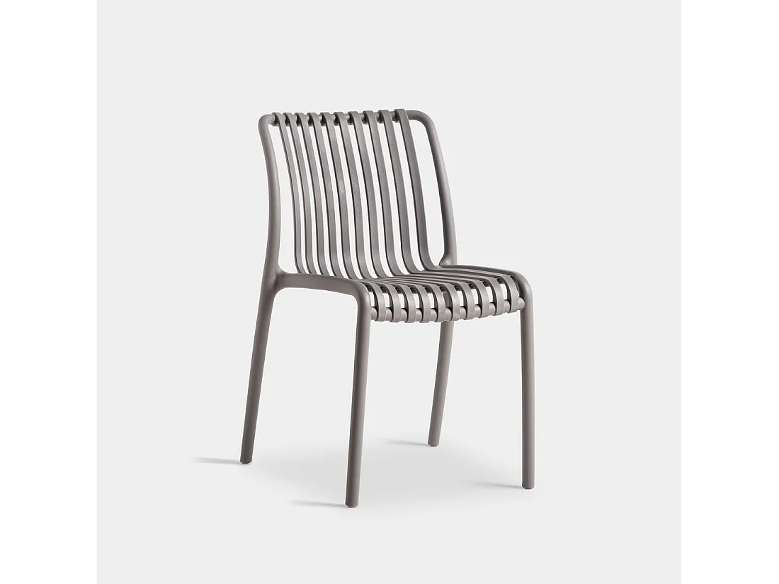 Chaise de jardin en plastique gris anthracite 45x78 cm-Ollie