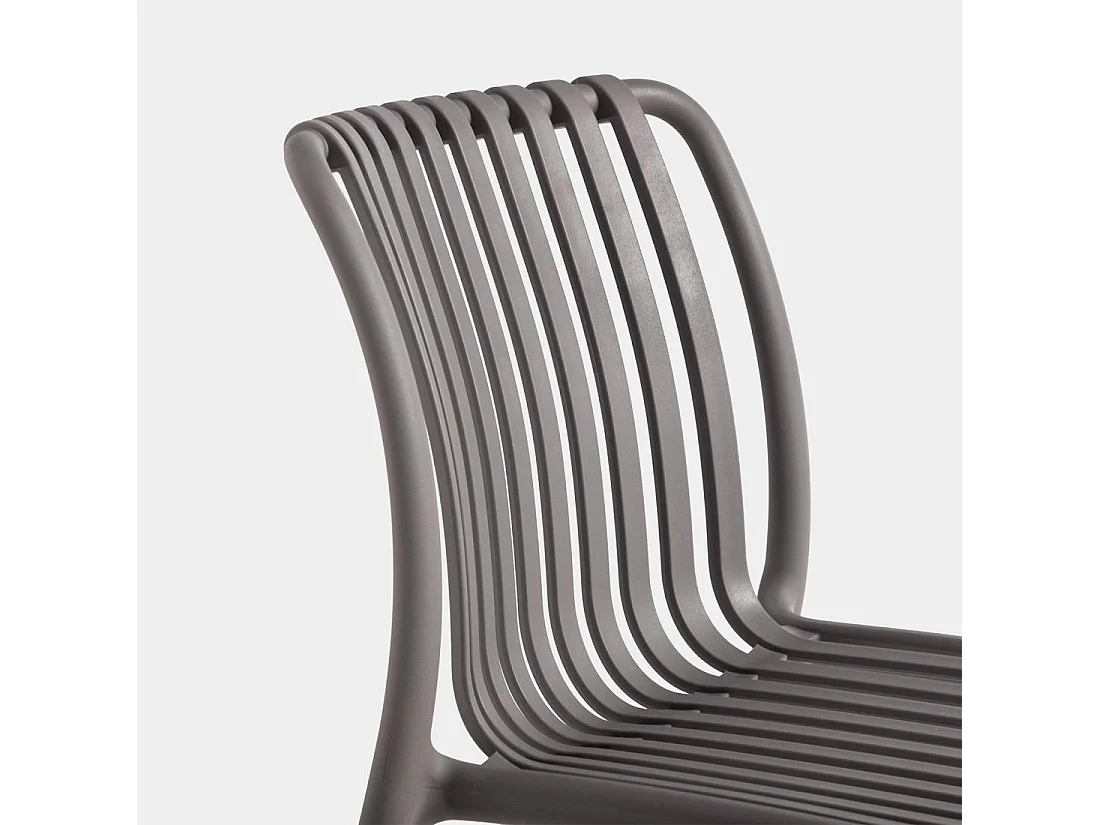 Chaise de jardin en plastique gris anthracite 45x78 cm-Ollie