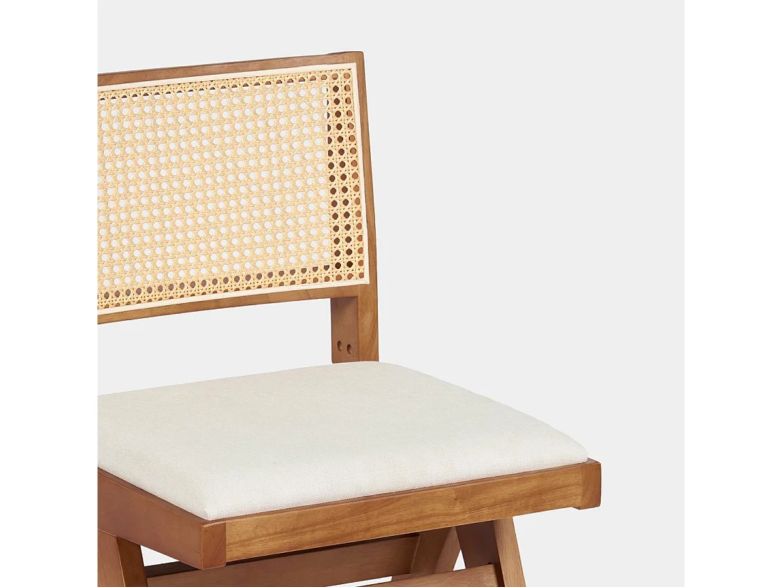Silla de comedor de Madera Beige-Nogal 82 x 45- Nelha