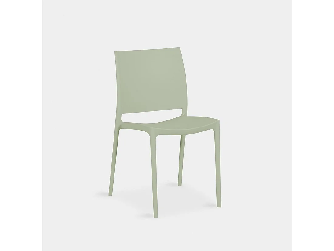 Chaise de cuisine en plastique vert 44x81 cm-Keir