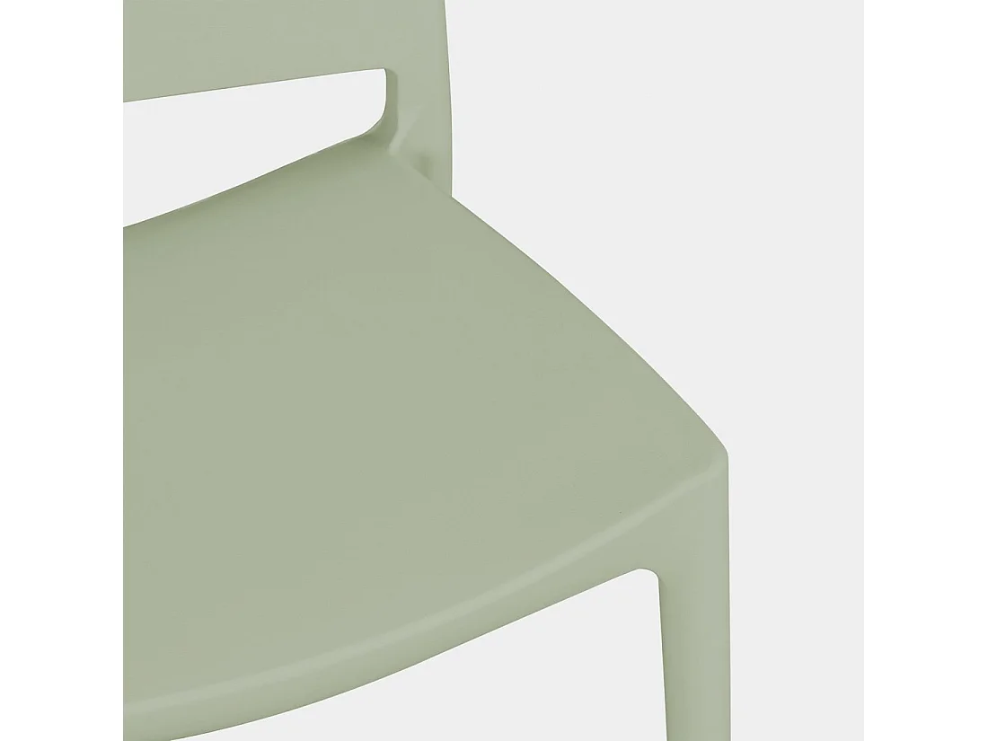 Chaise de cuisine en plastique vert 44x81 cm-Keir