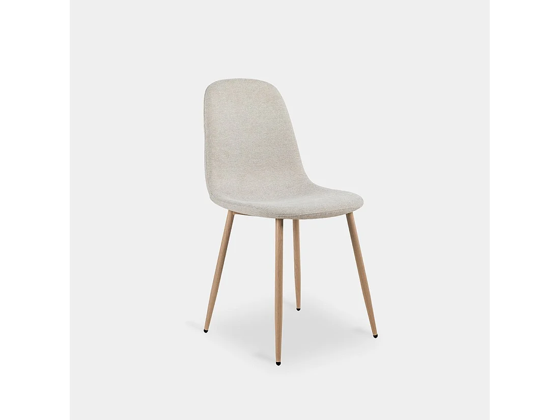 Chaise de salle à manger en tissu beige 43x87 cm-Ellis
