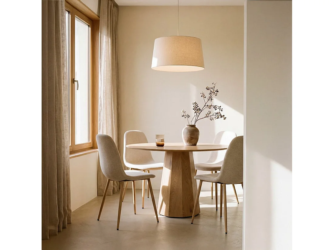Chaise de salle à manger en tissu beige 43x87 cm-Ellis