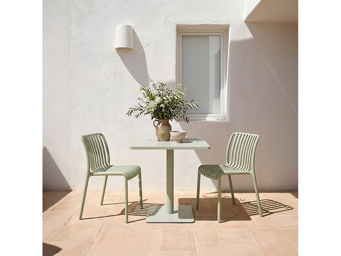 Chaise de jardin en plastique vert 45x78 cm-Ollie