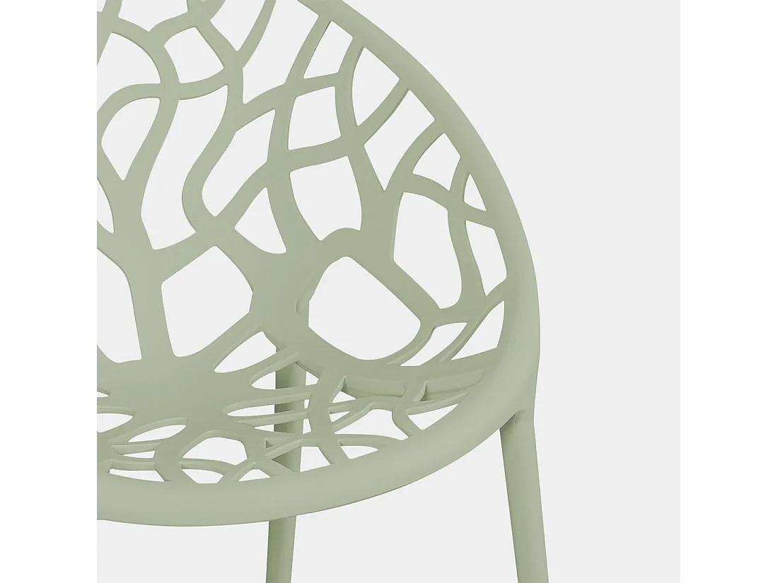 Chaise de cuisine en plastique vert 58x79 cm-Rhona