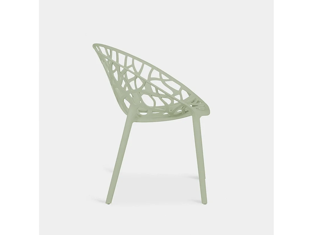 Chaise de cuisine en plastique vert 58x79 cm-Rhona
