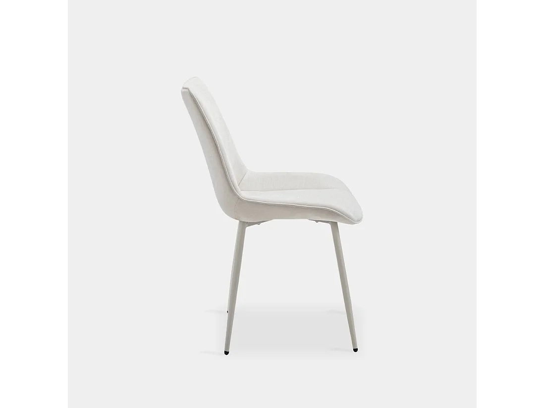 Chaise de salle à manger en tissu beige 50x86 cm-Niro