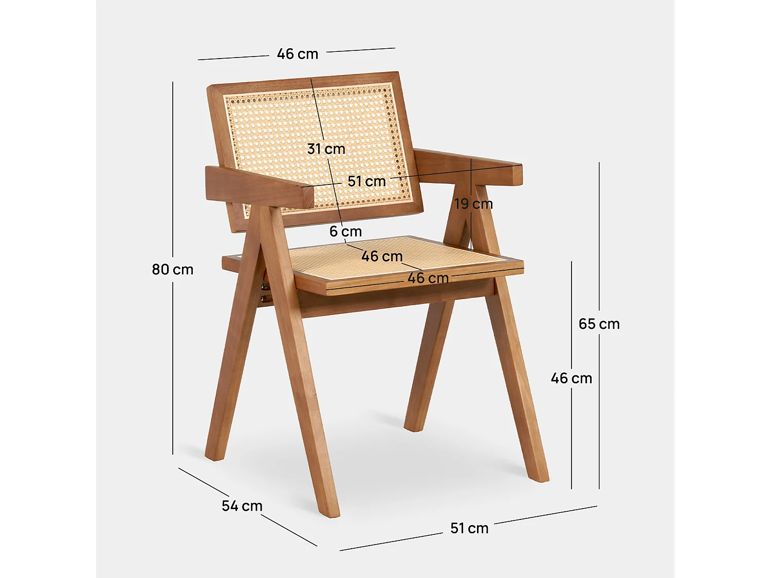 Silla de comedor de Madera Nogal 80 x 51- Nelha