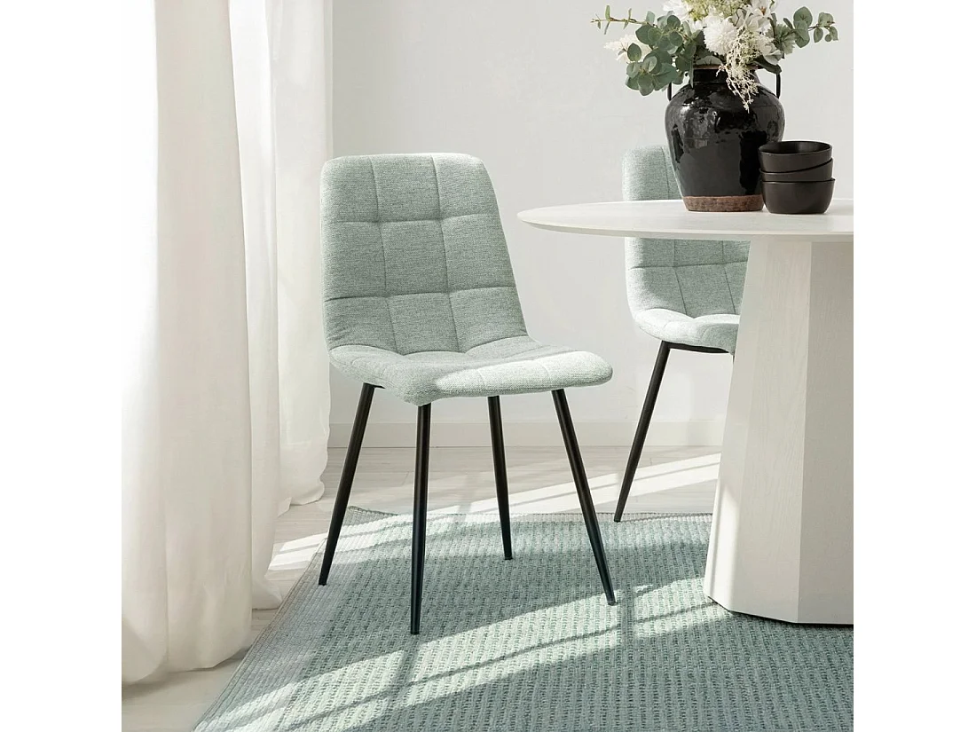 Chaise de salle à manger en tissu menthe 43x88 cm-Ailan