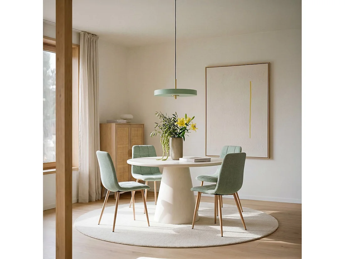 Chaise de salle à manger en tissu menthe 43x88 cm-Ailan