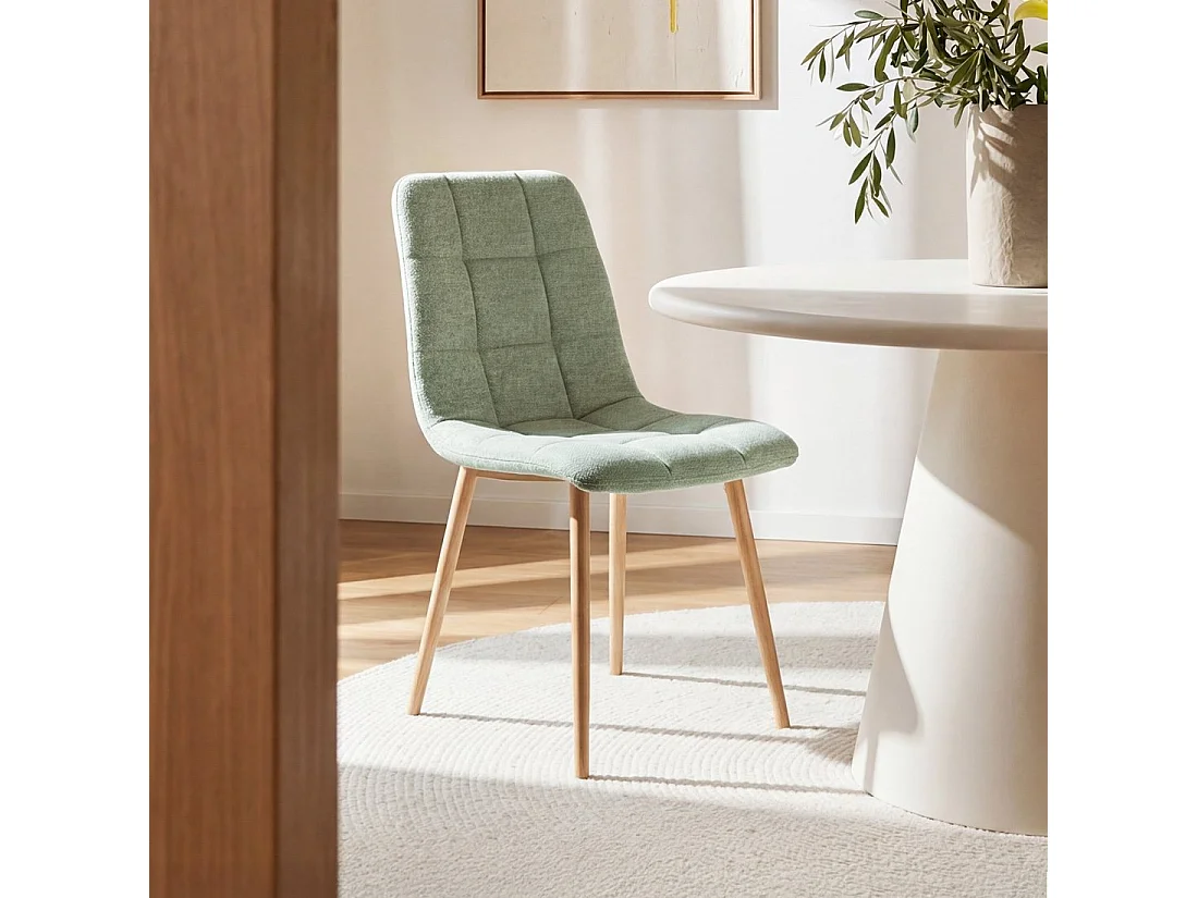 Chaise de salle à manger en tissu menthe 43x88 cm-Ailan