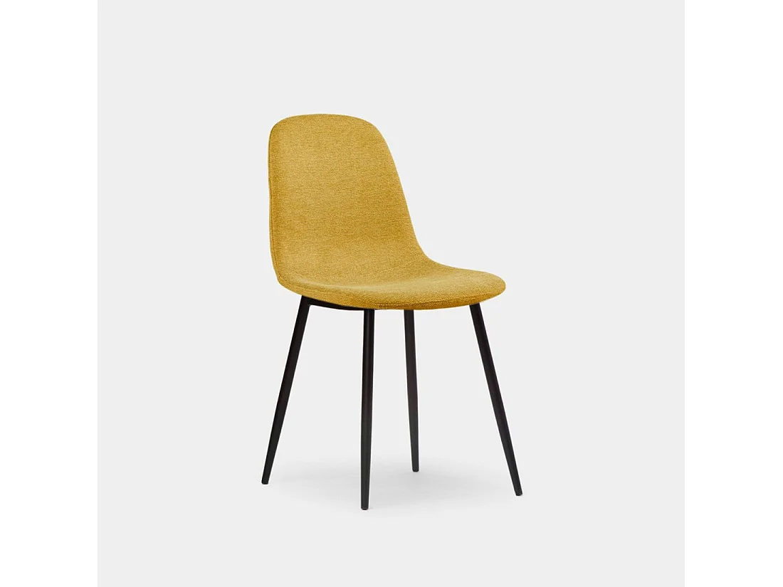 Chaise de salle à manger en tissu moutarde 43x87 cm-Ellis