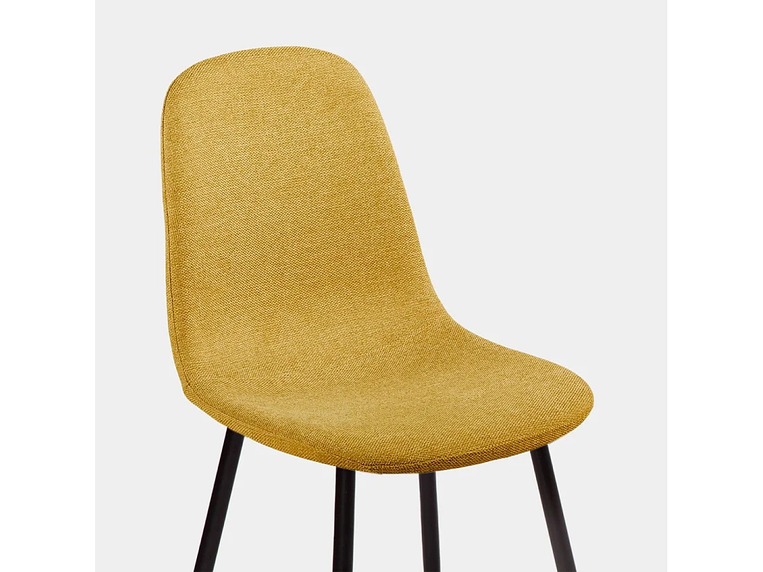 Chaise de salle à manger en tissu moutarde 43x87 cm-Ellis